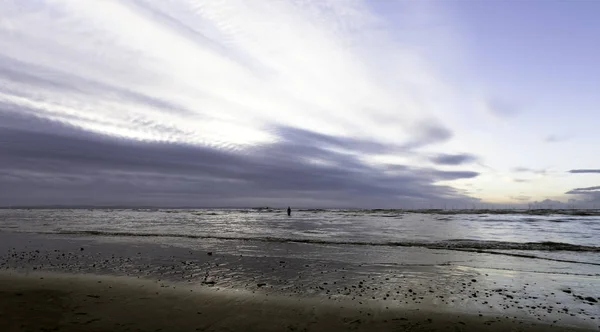 Закат Пляже Мбаппе Зимой Мбаппе Ливерпуль Великобритания — стоковое фото