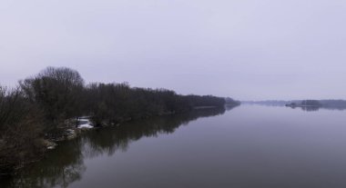 Vistula Nehri kış - Nowy Dwor Mazowiecki, Polonya