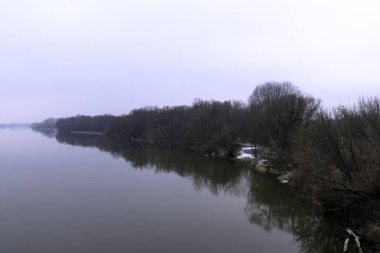Vistula Nehri kış - Nowy Dwor Mazowiecki, Polonya