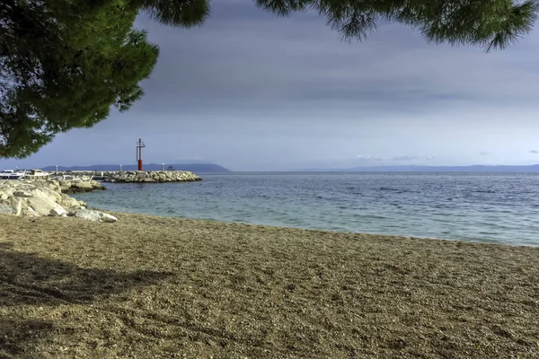 Spiaggia Mare Adriatico Tucepi Riviera Makarska Croazia — Foto Stock