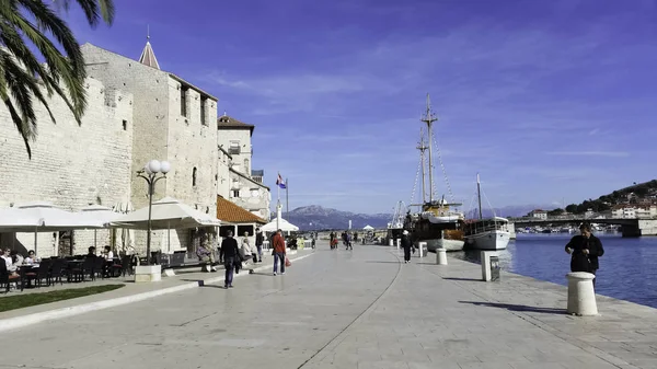Pier Waterfront Promenade Trogir Croatia October 2016 — Stock Photo, Image