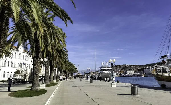 Promenada Pier Waterfront Din Trogir Croația — Fotografie, imagine de stoc