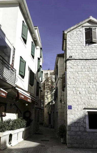 Smalle Straat Historische Stad Van Trogir Kroatië — Stockfoto