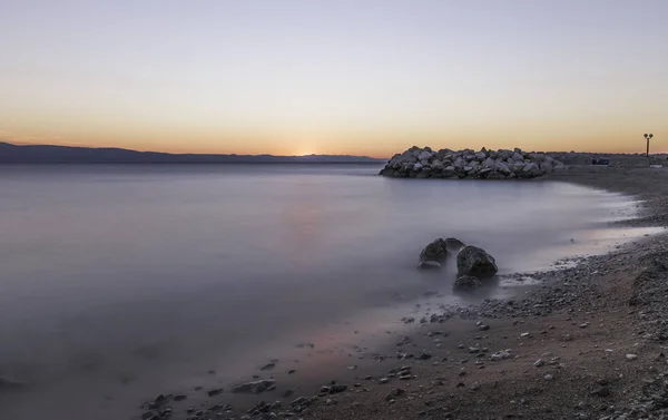 Pôr Sol Croata Podgora Makarska Riviera Dalmácia Croácia — Fotografia de Stock