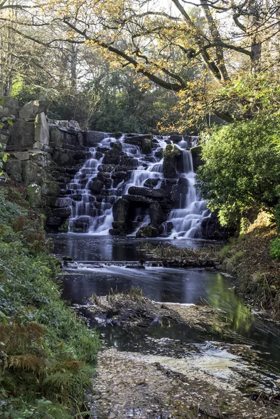 Ornamental Cascade Waterfall Virginia Water Surrey United Kingdom — Stock Photo, Image