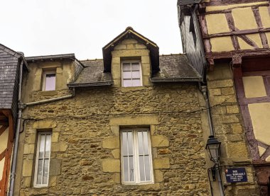 Vannes Old Town Vintage mimarisi, Brittany, Fransa 30 Mayıs 2019