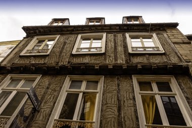 Vannes Old Town Vintage mimarisi, Brittany, Fransa 30 Mayıs 2019