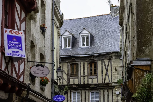 Vintage Építészet Old Town Vannes Bretagne Franciaország Május 2019 — Stock Fotó