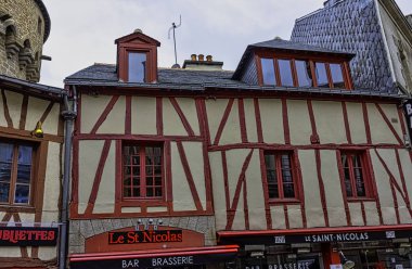 Vannes Old Town Vintage mimarisi, Brittany, Fransa 30 Mayıs 2019