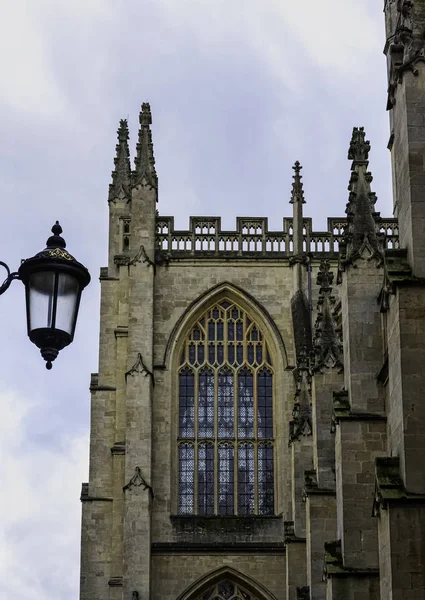 Bath Abbey Vintage Street Lamp Bath Somerset Regno Unito Dicembre — Foto Stock