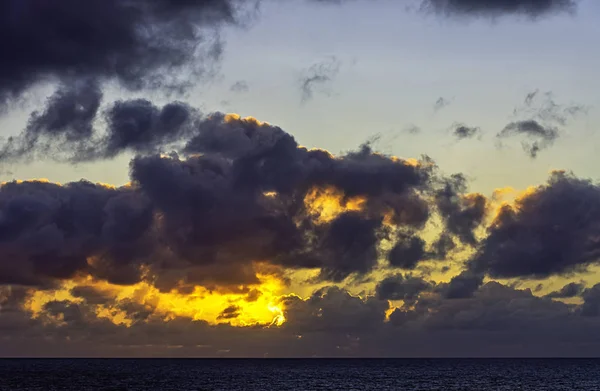 Východ Slunce Nad Atlantským Oceánem Los Cocoteros Lanzarote Kanárské Ostrovy — Stock fotografie