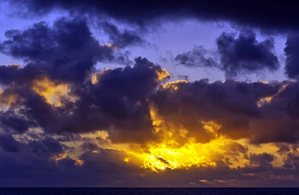 Salida Del Sol Sobre Océano Atlántico Los Cocoteros Lanzarote Islas — Foto de Stock