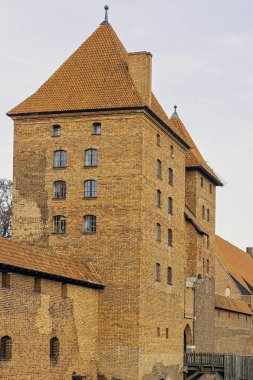 Malbork 'taki Tötonik Düzen Kalesi - 2 Ocak 2020' de Polonya 'nın Malbork kentindeki en büyük şato.