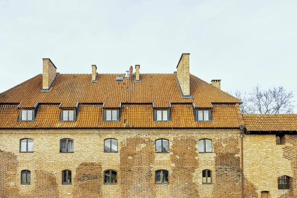 马尔堡条顿骑士团城堡 Castle Teutonic Order 波兰波美拉尼亚马尔堡陆地面积最大的城堡 于2020年1月2日建成 — 图库照片