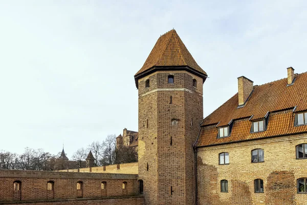 Замок Тевтонского Ордена Мальборке Самый Большой Замок Мире Площади Мальборке — стоковое фото