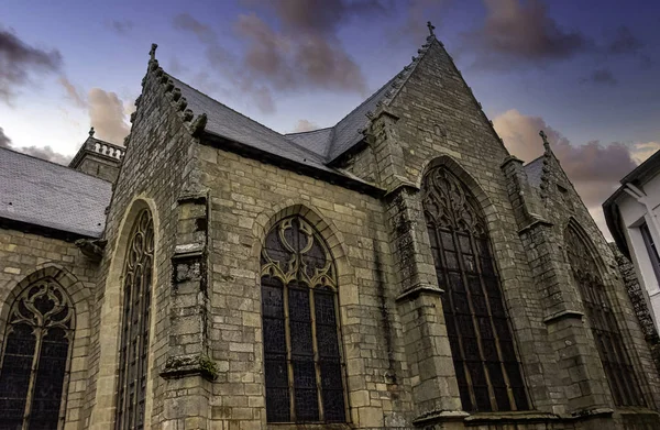 Sunrise Saint Armel Parish Church Eglise Saint Armel Ploermel Brittany — 스톡 사진