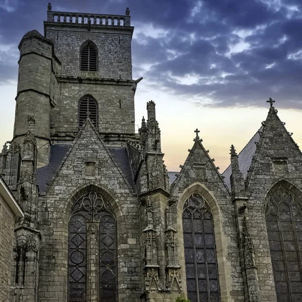 Sunrise Saint Armel Parish Church Eglise Saint Armel Ploermel Brittany — 스톡 사진