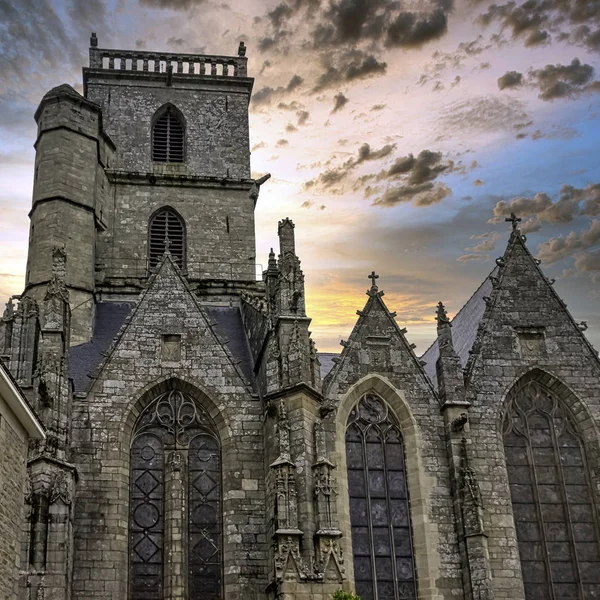 Sonnenaufgang Über Der Pfarrkirche Saint Armel Plörmel Bretagne Frankreich Mai — Stockfoto