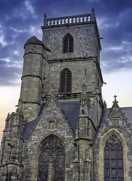 Схід Над Парафіяльною Церквою Сент Армель Eglise Saint Armel Плоермелі — стокове фото