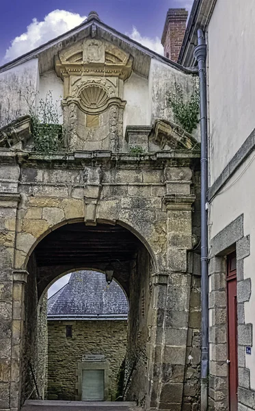 Vintage Arkitektur Gamla Stan Ploermel Bretagne Frankrike Den Maj 2019 — Stockfoto