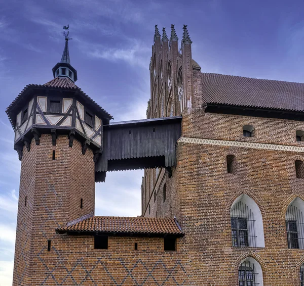 马尔堡条顿骑士团城堡 Castle Teutonic Order 波兰波美拉尼亚马尔堡陆地面积最大的城堡 于2020年1月2日建成 — 图库照片