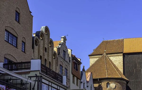 Vintage Architecture Old Town Gdansk Tricity Pomerania Poland August 2019 — Stock Photo, Image