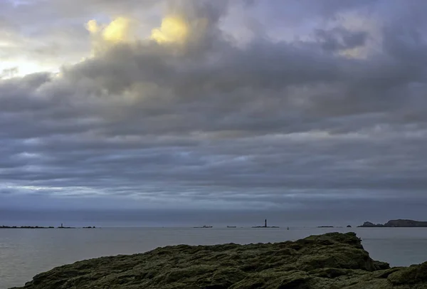 Sunset English Channel Dinard Brittany France — 图库照片