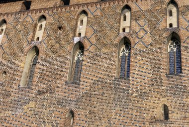 Malbork 'taki Tötonik Düzen Kalesi - 2 Ocak 2020' de Polonya 'nın Malbork kentindeki en büyük şato.