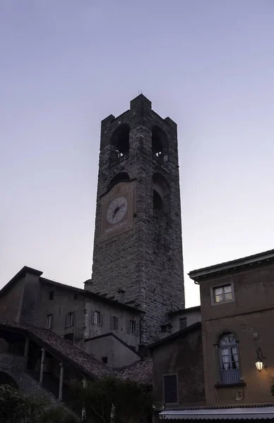 Civic Tower Bell Tower Bekend Als Campanone Bergamo Lombardije Italië — Stockfoto