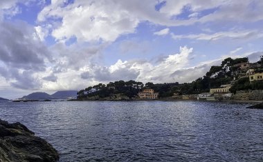 Tellaro 'daki Ligurian Denizi, Cinque Terre, Liguria, İtalya