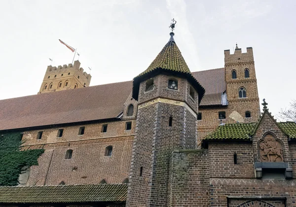Κάστρο Της Τεουτονικής Τάξης Στο Malbork Πομερανία Πολωνία Στις Ιανουαρίου — Φωτογραφία Αρχείου