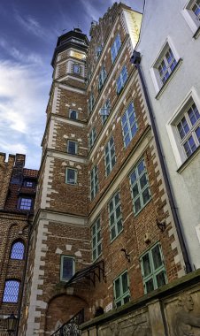 26 Ağustos 2019'da Gdansk, Tricity, Pomerania, Polonya'daki Eski Kent'in vintage mimarisi