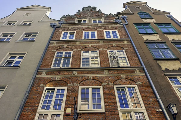 26 Ağustos 2019'da Gdansk, Tricity, Pomerania, Polonya'daki Eski Kent'in vintage mimarisi