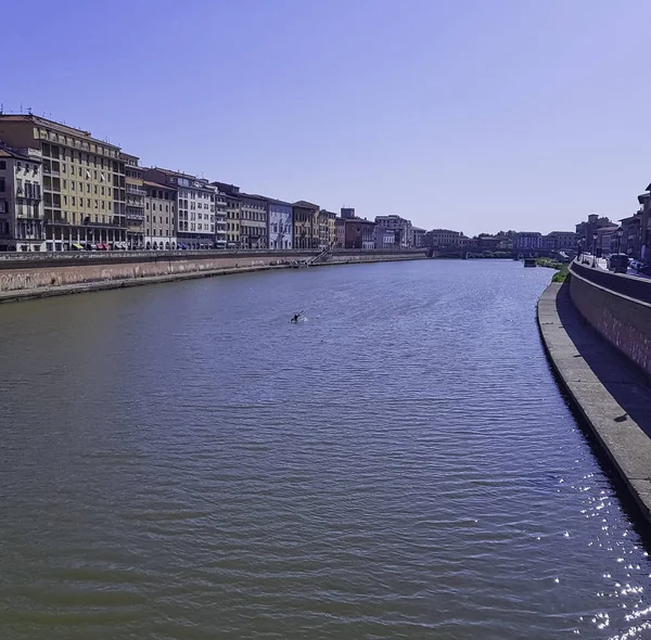 Arno River Vintage Architecture Pisa Tuscany Italy September 2019 — 图库照片