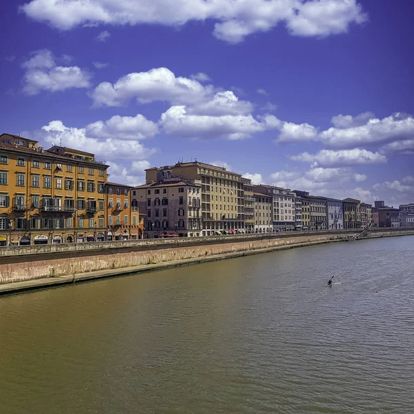 Река Арно Винтажная Архитектура Пизы Тоскана Италия Сентября 2019 — стоковое фото