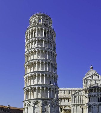 Eğik Pisa Kulesi (Torre pendente di Pisa) - Pisa, Toskana 'da 20 Eylül 2019 tarihinde