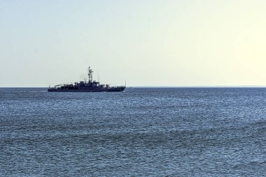 Baltık Denizi'nde Polonya savaş gemisi - Hel, Pomerania, Polonya 27 Ağustos 2019