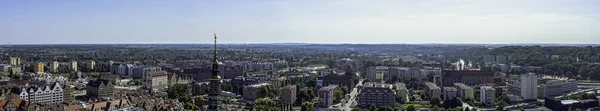 波兰波美拉尼亚三叉山格但斯克老城的空中全景 — 图库照片