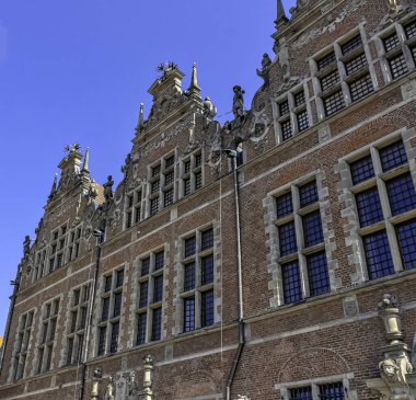 26 Ağustos 2019'da Gdansk, Tricity, Pomerania, Polonya'daki Eski Kent'in vintage mimarisi