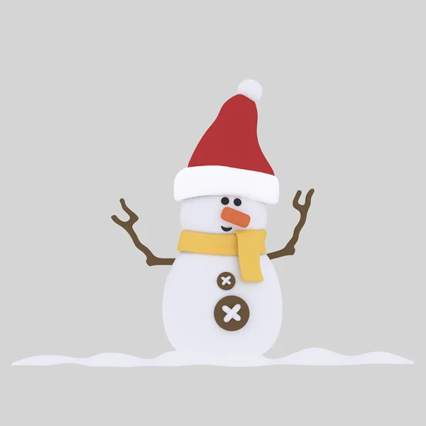 .3d ilustracji w Snowman. — Zdjęcie stockowe