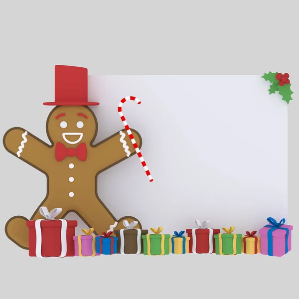 Vánoční Cookie banner.3d obrázek. — Stock fotografie