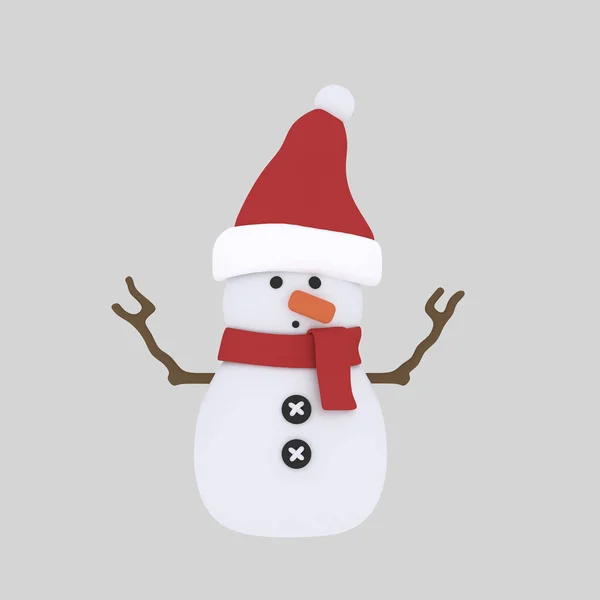 Sneeuwpop. 3D illustratie. — Stockfoto