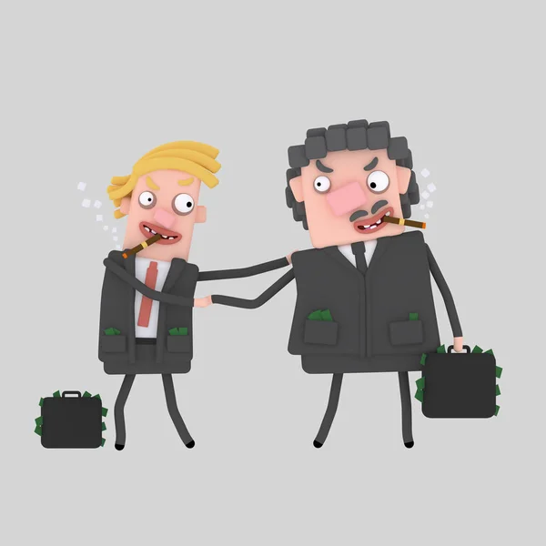 Corrupted businessmen.3d ilustração — Fotografia de Stock