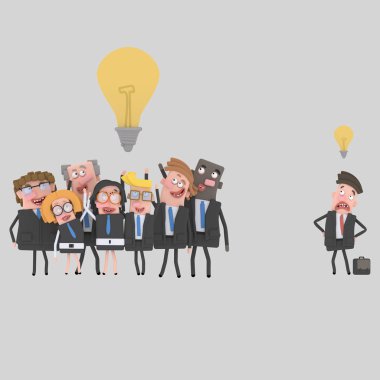 Büyük fikir. Büyük team.3d illüstrasyon