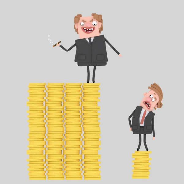 Businessmen over money. 3d illustration — Stock Photo, Image