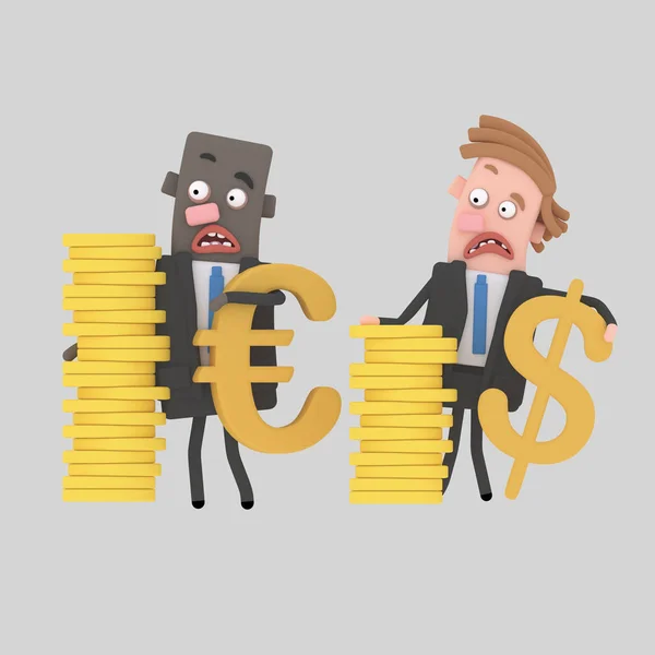 Mensen uit het bedrijfsleven met cash money.3d illustratie — Stockfoto