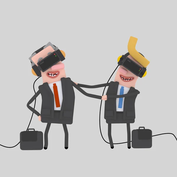 Imprenditori che parlano con VR set.3d illustrazione — Foto Stock