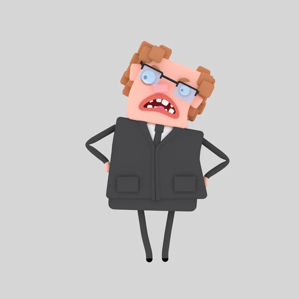 Сердитий бізнес-бос.ілюстрація 3d — стокове фото