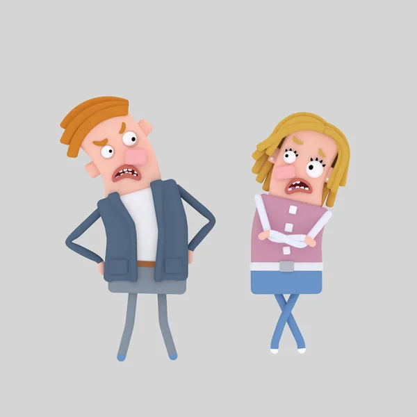 Angry Couple Illustration — Stock Photo, Image