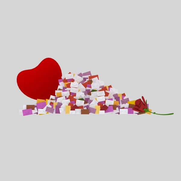 Cartas Amor Ilustração — Fotografia de Stock